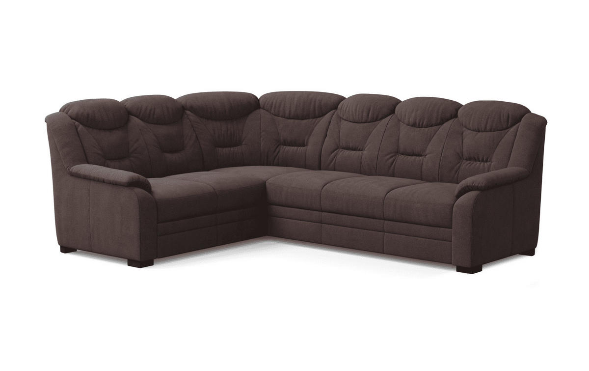 ECKSOFA mit Schlaffunktion und Bettkasten – weiches Chenille-Gewebe - Rotbraun/Dunkelbraun, Holz/Kunststoff (263/211cm) - Cotta