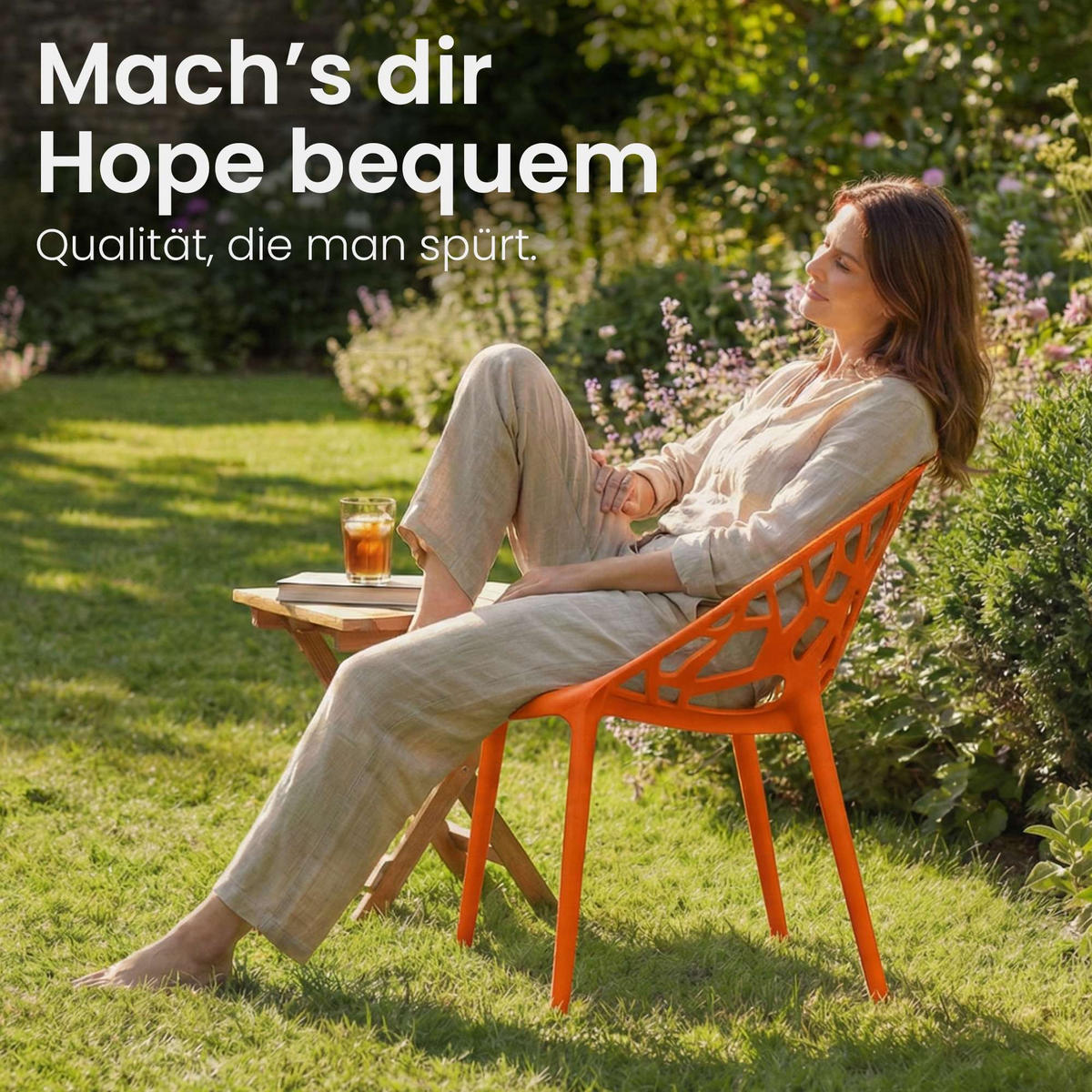 GARTENSTUHL Kunststoff Orange - Orange, Kunststoff (59/80/60cm) - CLP