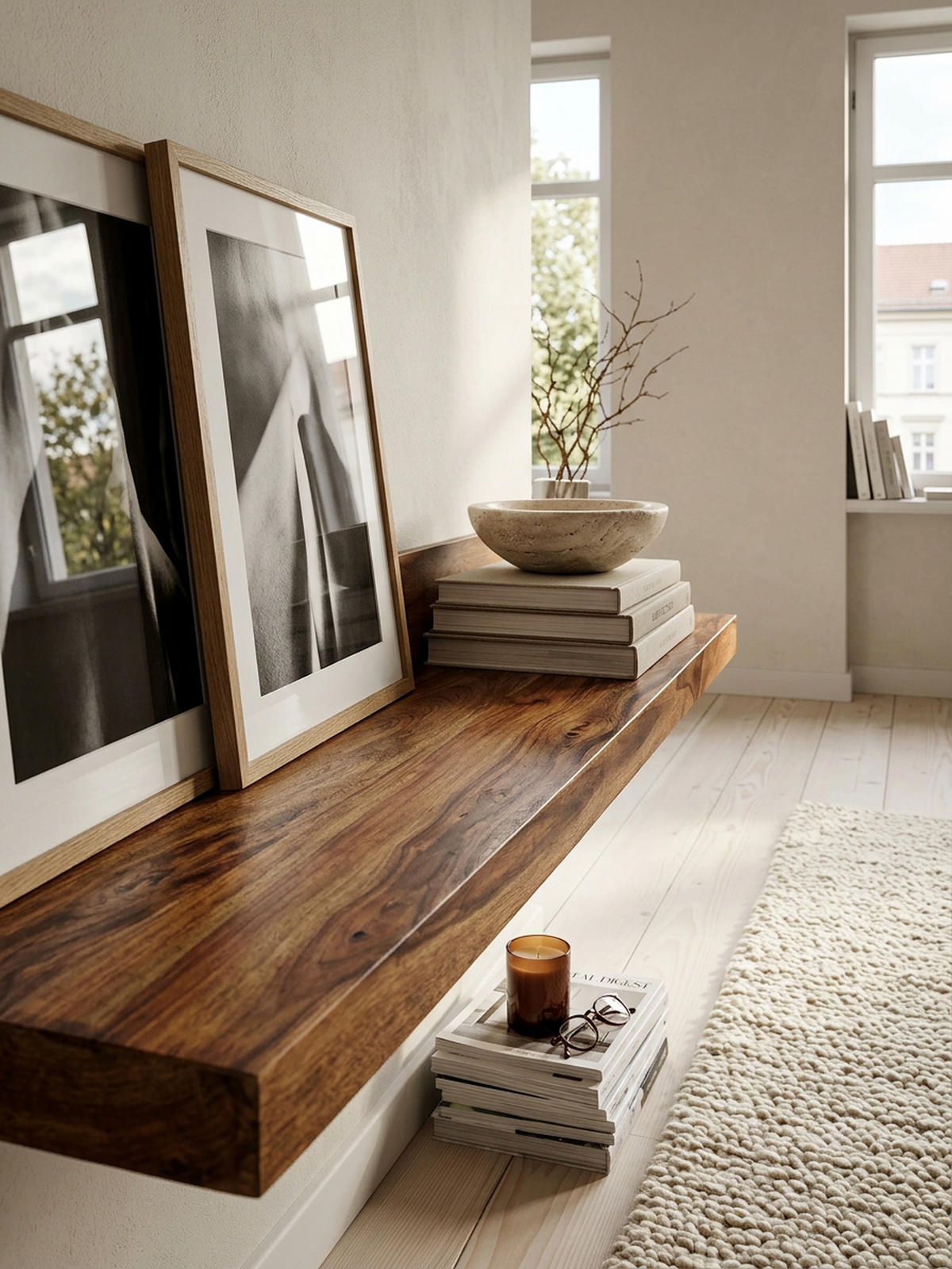 WANDREGAL Massivholz Landhausstil 140 cm Naturprodukt - Braun, Holz (140/17/24cm) - KADIMA DESIGN