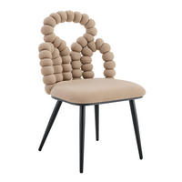 ESSZIMMERSTÜHLE 2er-Set mit Open-Back-Design Samt Camel Metall Schwarz - Braun, Metall (50/86/48cm) - Meubliv