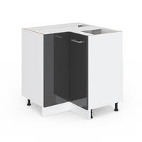 KUTNI DONJI ORMAR R-Line Antracit visokog sjaja 75.6 cm s vratima, bez radne ploče - bijela/siva, drvni materijal (75.6/81.6/46cm) - Vicco