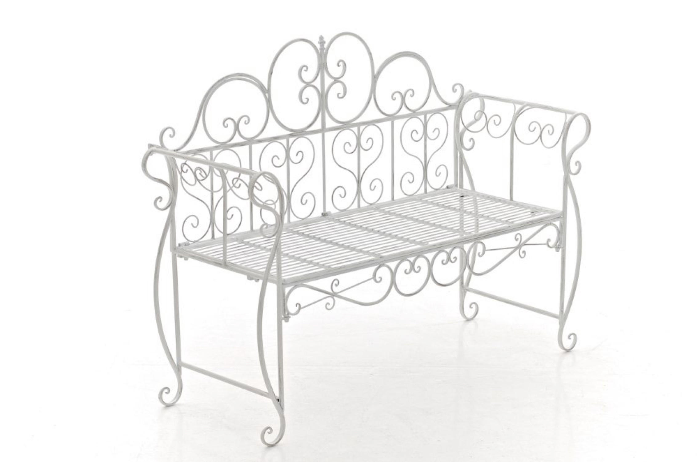 GARTENBANK Minno antik weiß - Weiß, Metall (128/46/94cm) - TPFGarden
