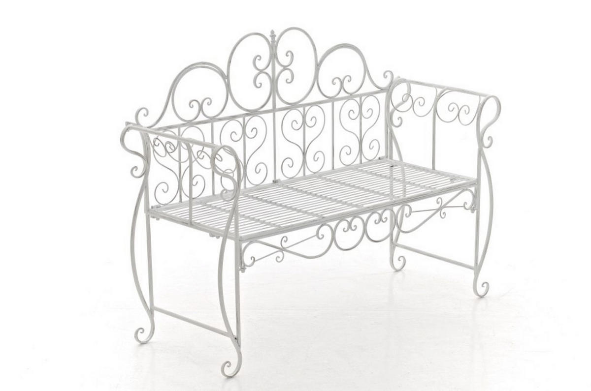 GARTENBANK Minno antik weiß - Weiß, Metall (128/46/94cm) - TPFGarden