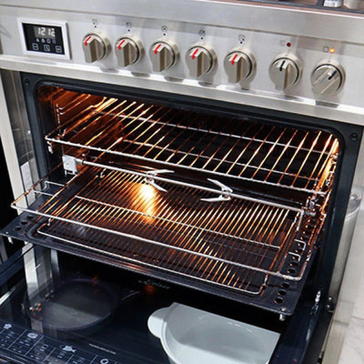 GAS-ELEKTRO-STANDHERD HGE 93505 R Edelstahl 90 cm - Edelstahlfarben, Metall (90/90/60cm) - Kaiser Küchengeräte