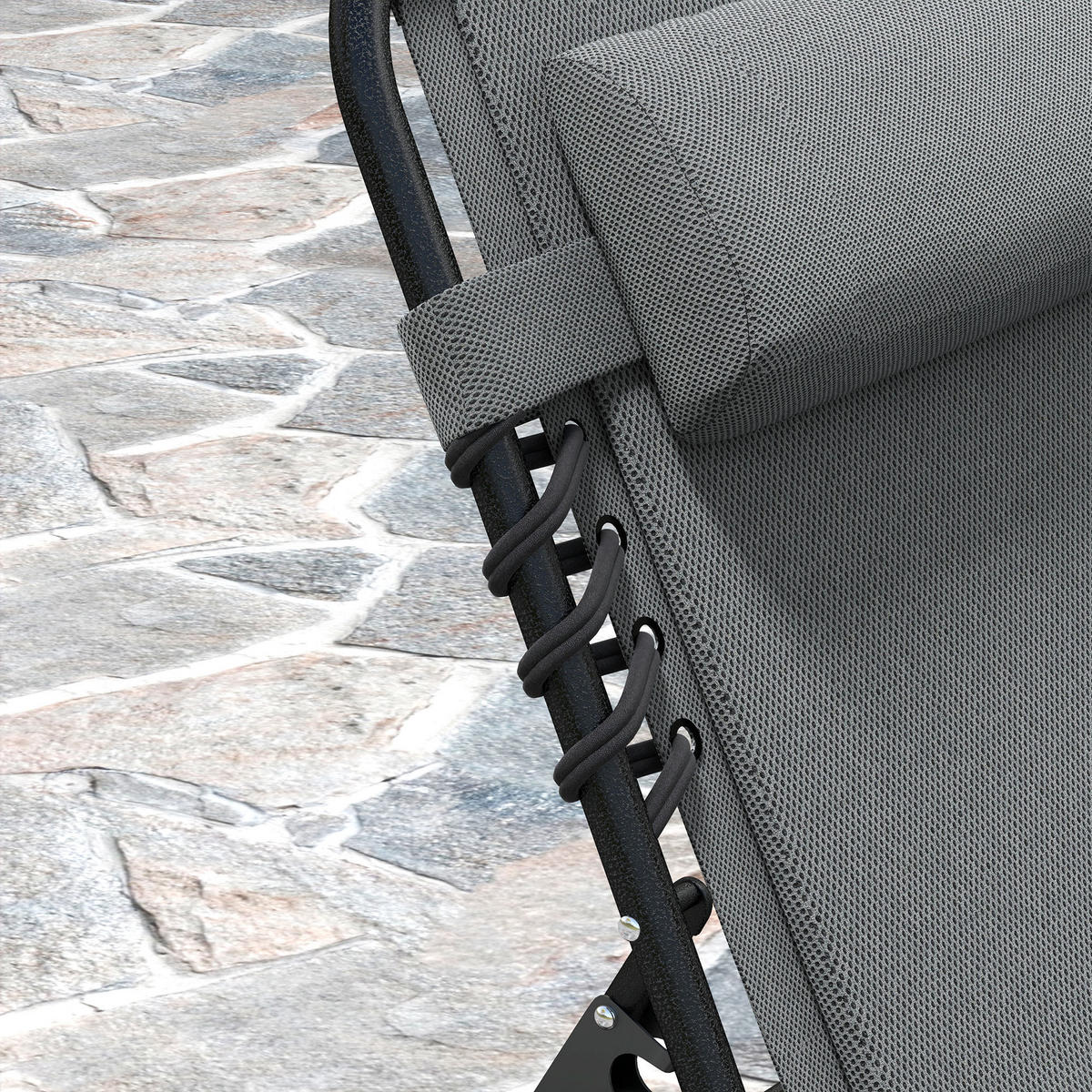 SONNENLIEGE klappbar - Dunkelgrau, Kunststoff (68/36/189cm) - Outsunny