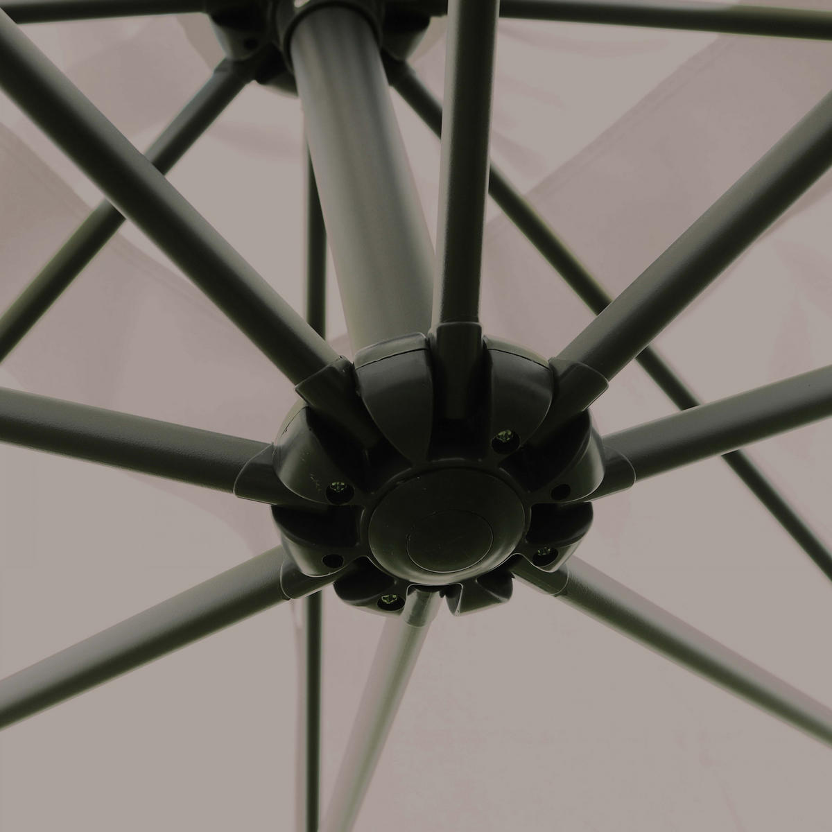 SONNENSCHIRM 3x3m mit 4 Gewichtsplatten, Taupe - Taupe, Metall (300/300cm) - Oviala