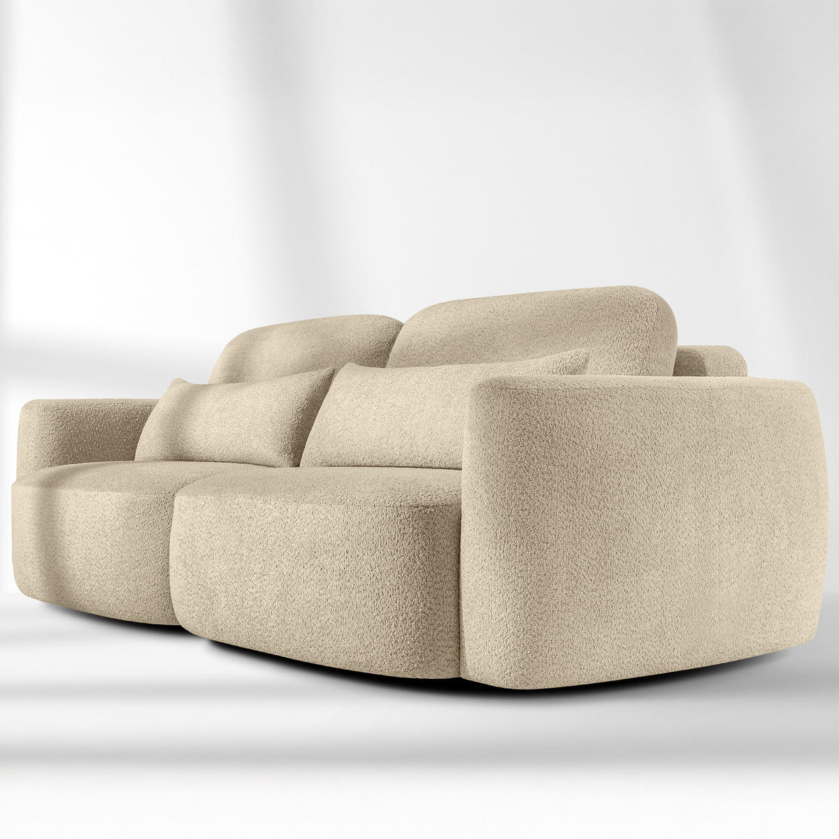 SOFA 3 ELOSA - Beige, Holz/Textil (245/85/115cm) - KONSIMO®