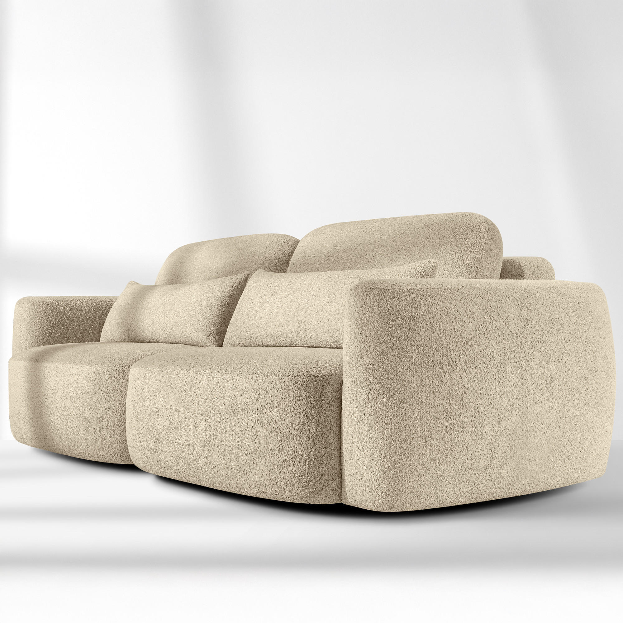 Thumbnail - Konsimo® Sofa, Beige, Holz, Textil, 245x85x115 cm, Wohnzimmer, Sofas & Couches, Sofas, 2-Sitzer Sofas