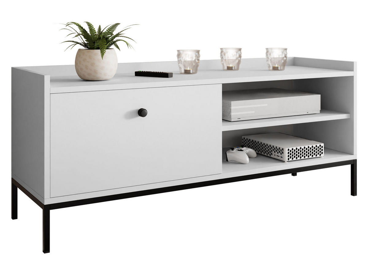 TV-LOWBOARD Tokirot 1K - Schwarz/Weiß, Holzwerkstoff/Kunststoff (140/55/40cm) - MIRJAN24
