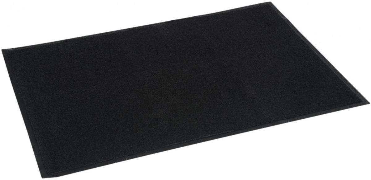 FUSSMATTE 90/60 cm Stoff schwarz - Schwarz, Textil (90/60cm) - CLP