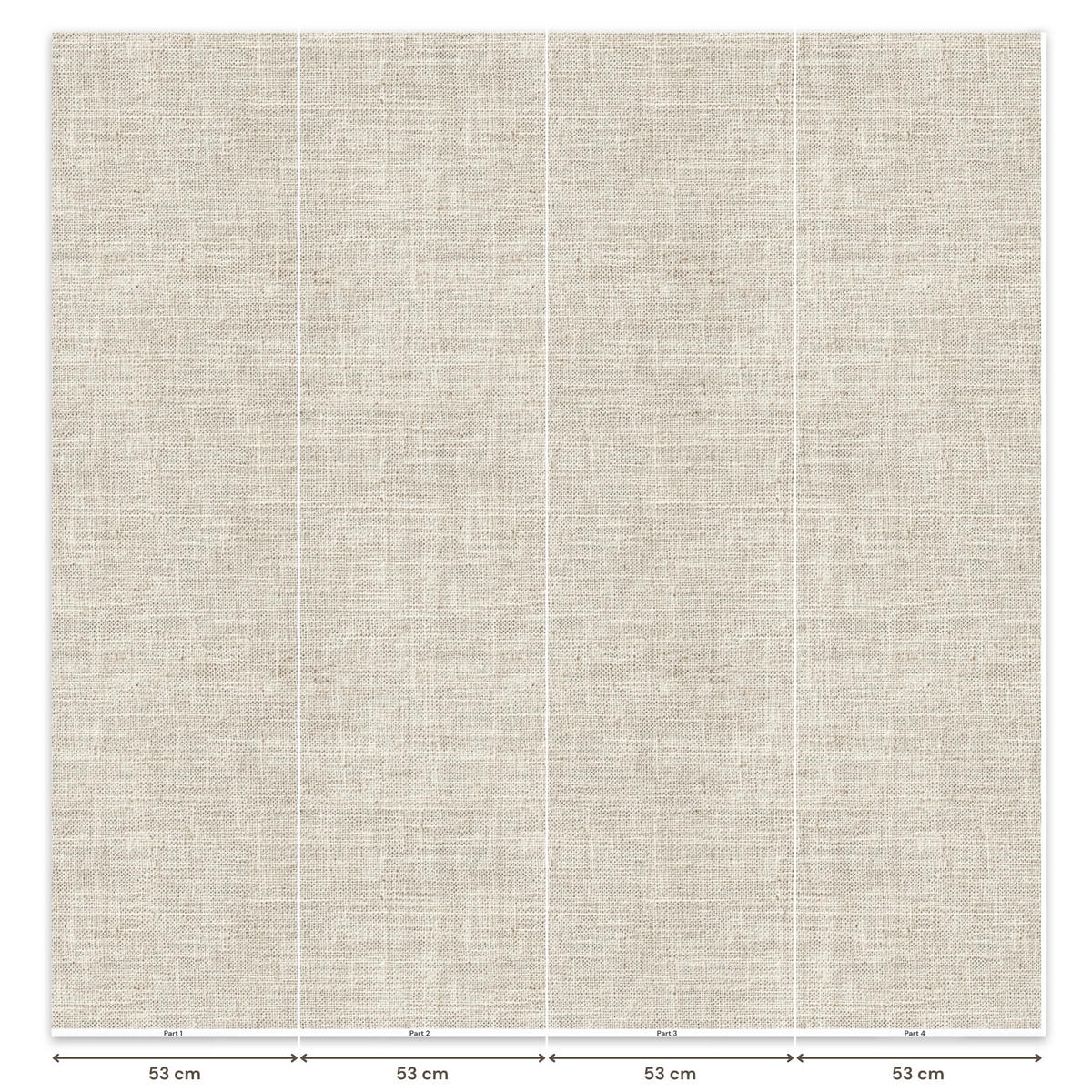 TAPETE - Leinen - Textur - Beige - 220x220 cm - Creme, Papier (220/220cm) - OnlyWow