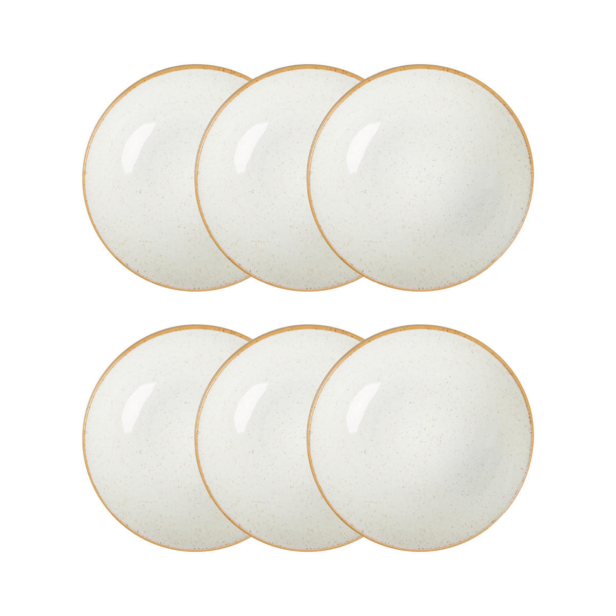 TELLER Morita tief 21 cm 6er-Set - Creme, Keramik (21/21/5cm) - Homla