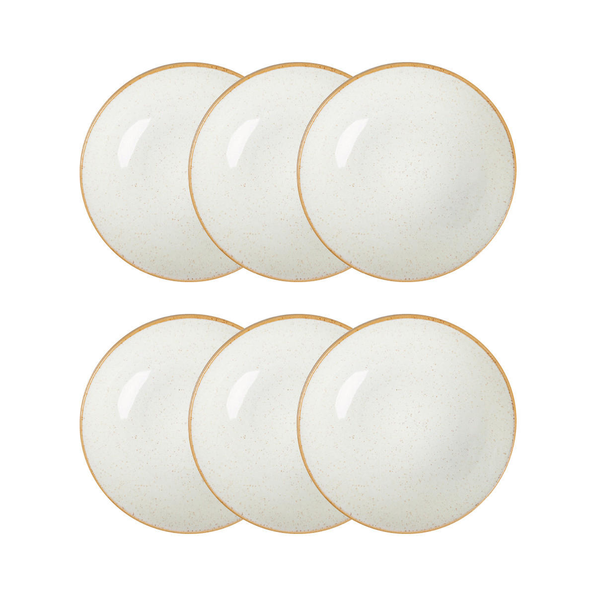 TELLER Morita tief 21 cm 6er-Set - Creme, Keramik (21/21/5cm) - Homla