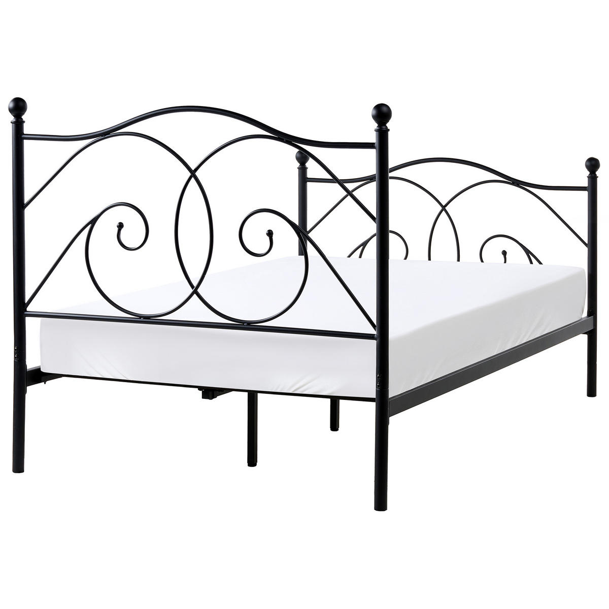 BETT mit Lattenrost 120/200 cm Schwarz Dinard - Schwarz, Metall (120/200cm) - Beliani