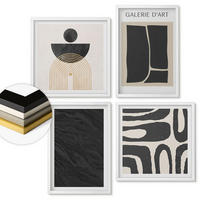WANDBILDER 4er-Set - 50x50 cm & 40x60 cm Weißer Rahmen - Abstrakte Marmorformen - Weiß, Kunststoff (50/50cm) - ArtPrintCave