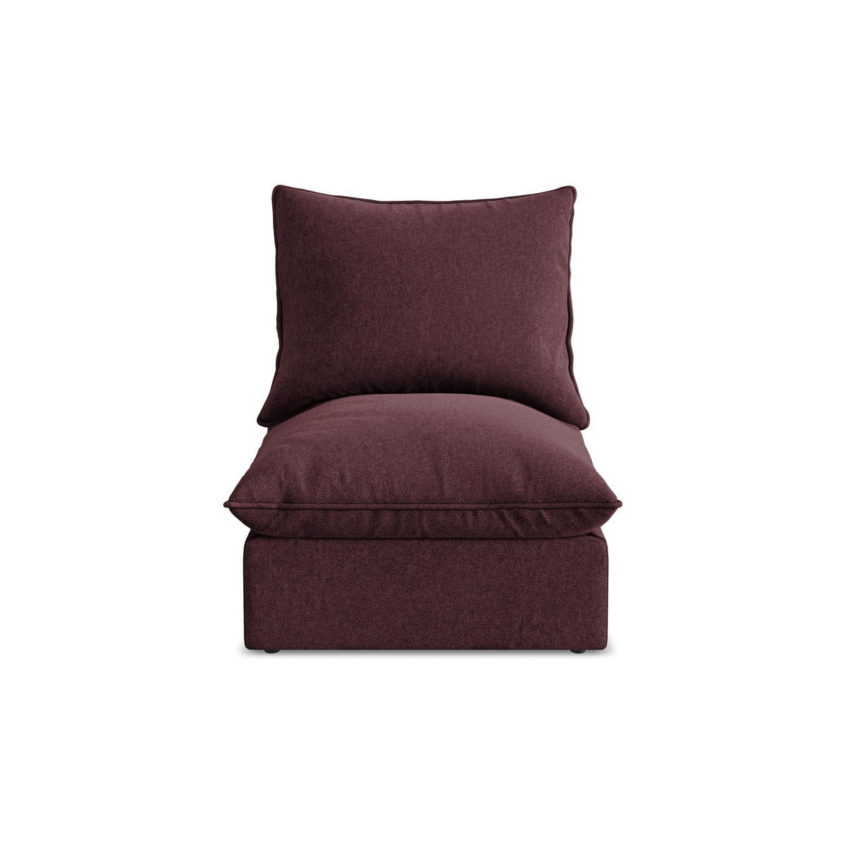 SOFAELEMENT Samt Stoff Rot - Bordeaux/Schwarz, Holzwerkstoff/Kunststoff (75/77/90cm) - LaMiaSofa