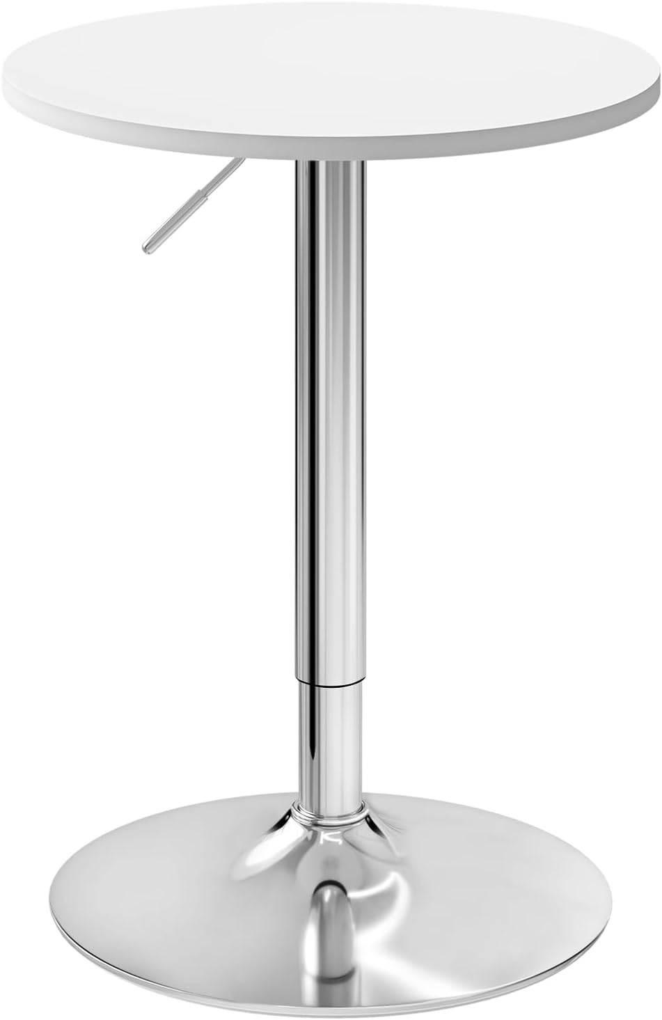 BARTISCH, höhenverstellbarer Tisch 70-91 cm, 52x52x91cm - Schwarz/Weiß, Holzwerkstoff/Metall (52/52/91cm) - Woltu