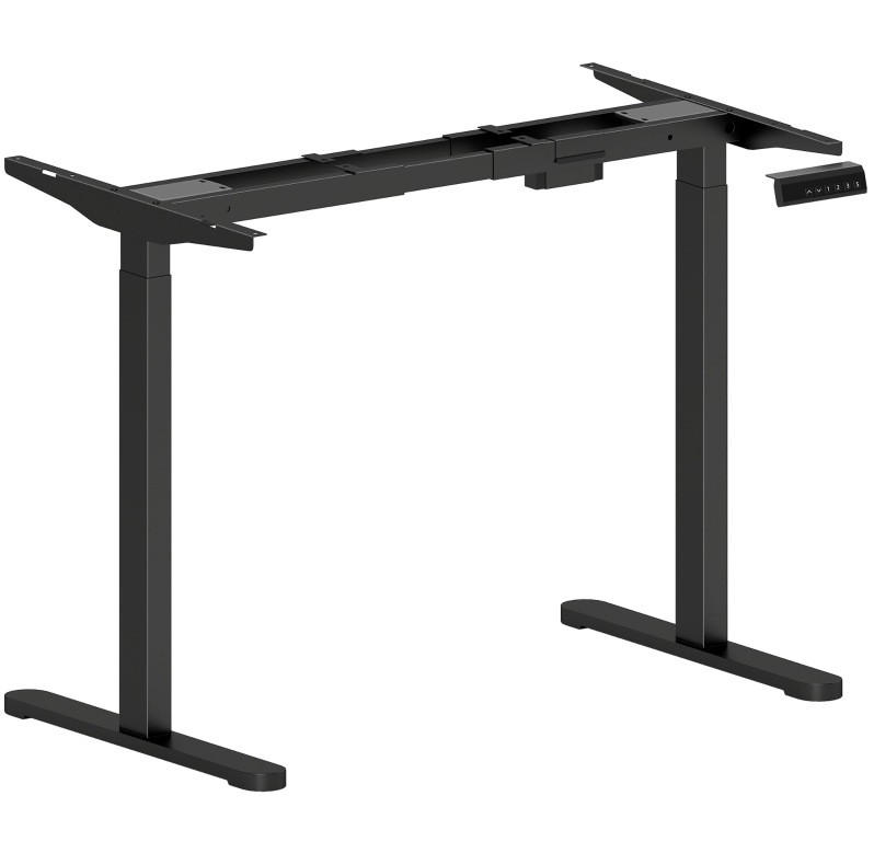 SCHREIBTISCHGESTELL höhenverstellbar Stahl Black - Schwarz, Metall (83/45/118cm) - Meubliv