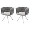 ESSZIMMERSTUHL 2er Set Samt Drehstuhl Grau Silber Metall - Grau, Textil (54.2/71.5/59.5cm) - FLIEKS