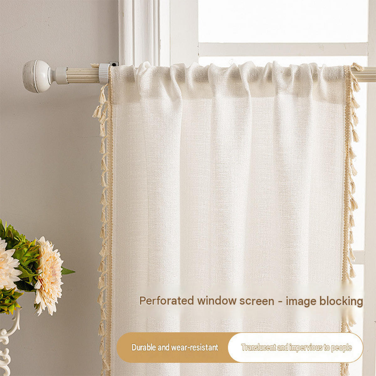 KURZE GARDINEN, Beige, 2 Stück, 70/60 cm - Beige, Textil (70/60cm)