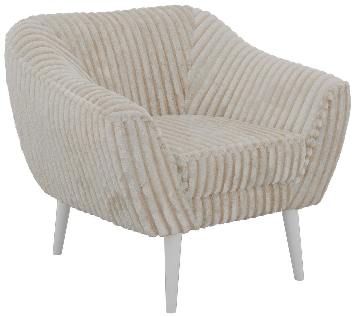 KRESLO PIRS - Béžová Manšester - Biele nohy - biela/krémová, kompozitné drevo/textil (80/75/74cm) - MKS