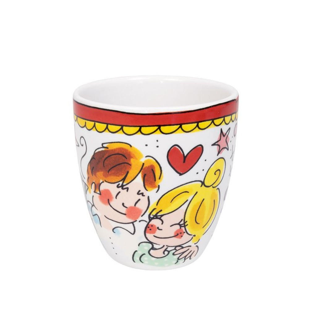 MINI-BECHER OHNE OHR Roter Rand in Bunt - 200 ml - Multicolor, Keramik (0.2L) - Blond Amsterdam