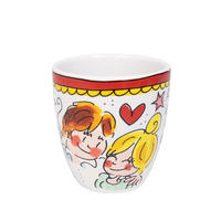 MINI-BECHER OHNE OHR Roter Rand in Bunt - 200 ml - Multicolor, Keramik (0.2L) - Blond Amsterdam