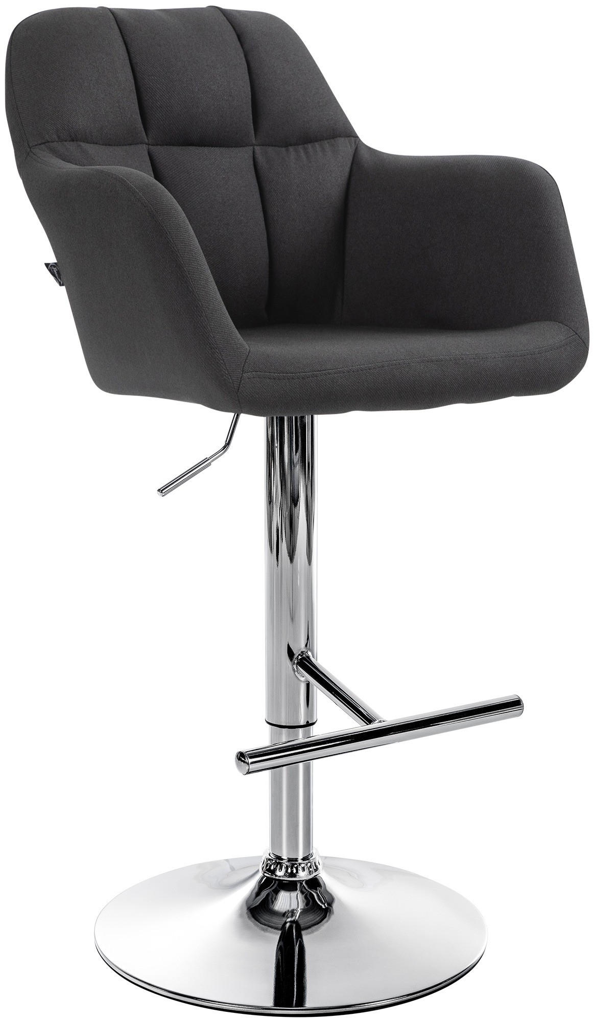BARHOCKER Natoma Stoff 97-118x57x59 cm schwarz - Schwarz, Textil (57/97/59cm) - furnicato