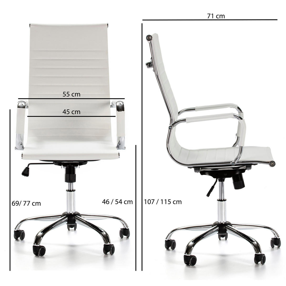 SCAUN rotativ Londres cu funcție de pat, alb - alb, blană (71/107/55cm) - VS Venta-stock