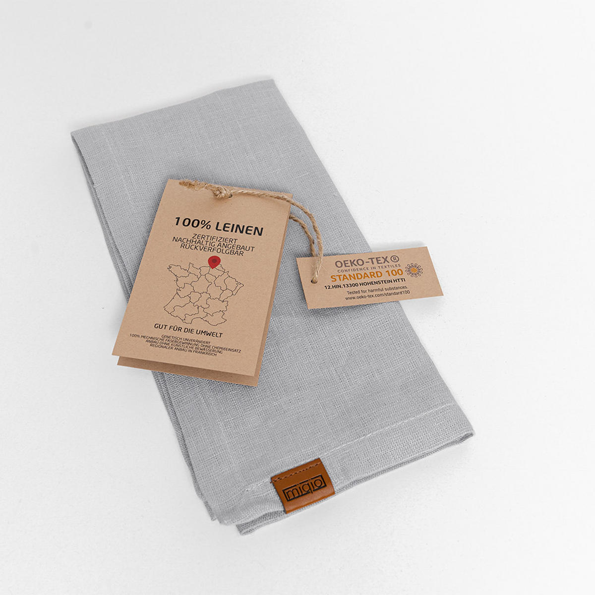 STOFFSERVIETTEN aus Leinen 6er-Set - Hellgrau, Textil (45/23cm) - Miqio Design