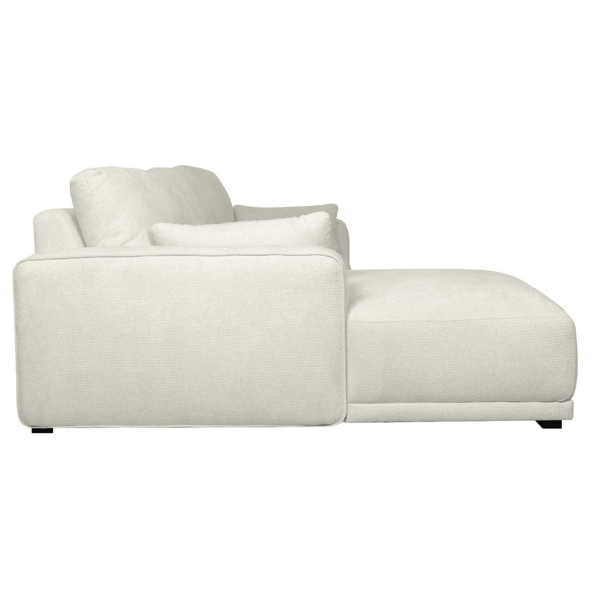 ECKSOFA Webstoff Beige - Beige/Schwarz, Holz/Textil (105/305cm) - Furnhouse
