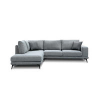 ECKSOFA MEDIOLANE 5-Sitzer, silberfarben - Silberfarben, Holzwerkstoff/Textil (219/282cm) - Courtois Laville