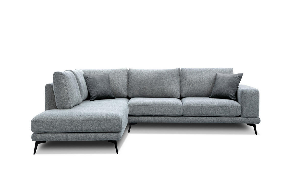 ECKSOFA MEDIOLANE 5-Sitzer, silberfarben - Silberfarben, Holzwerkstoff/Textil (219/282cm) - Courtois Laville