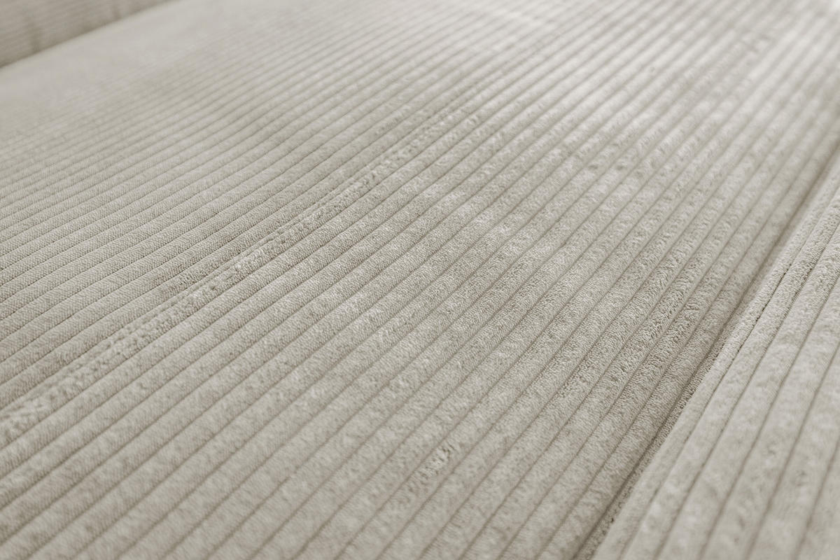 ECKSOFA LAISKA Cremeweiß Cord - Creme/Schwarz, Textil/Metall (282/177cm) - KAWOLA
