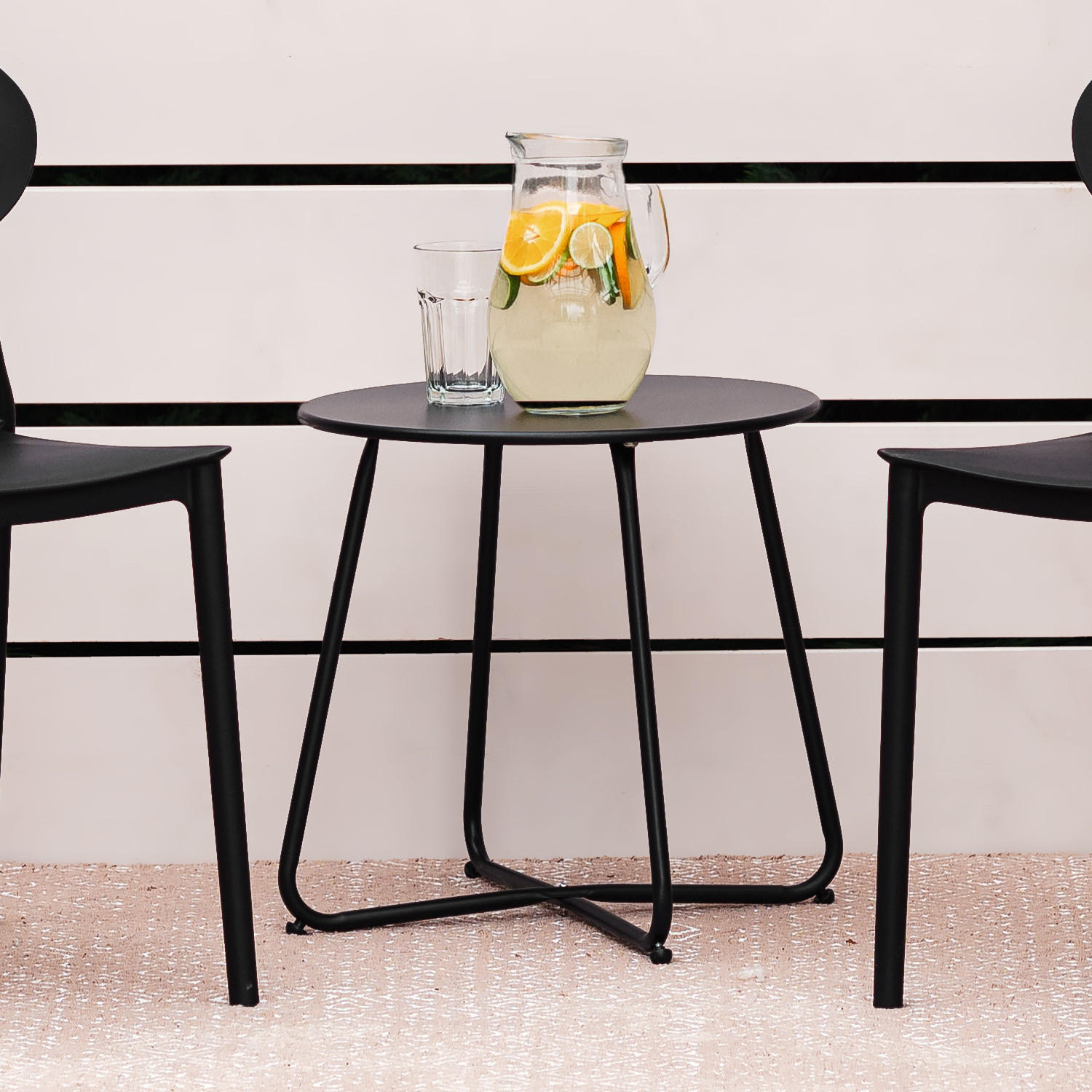 Homestyle4u Beistelltisch Schwarz 44x45x45 cm