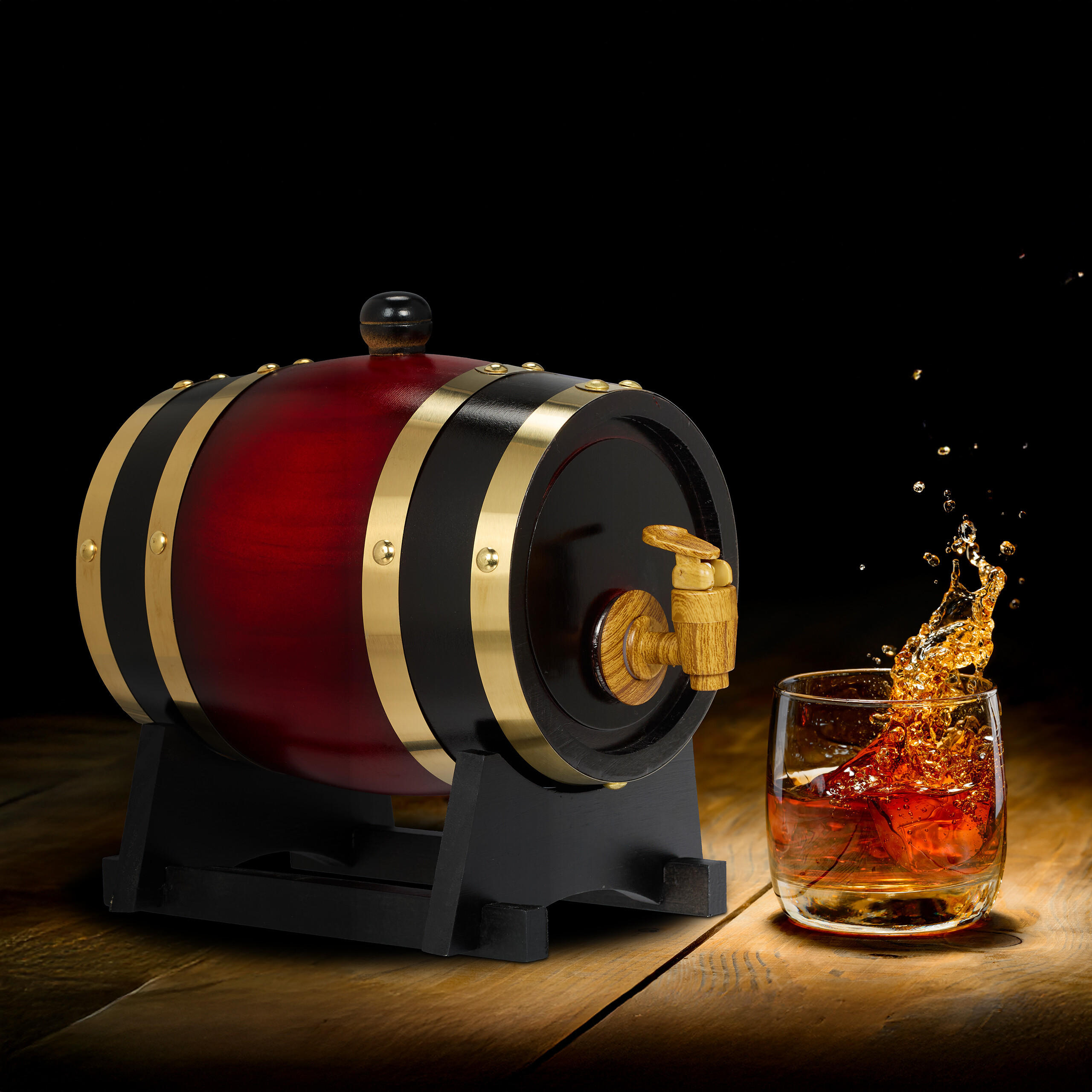 WHISKYFASS - Multicolor, Holz/Kunststoff (1.25L) - Relaxdays