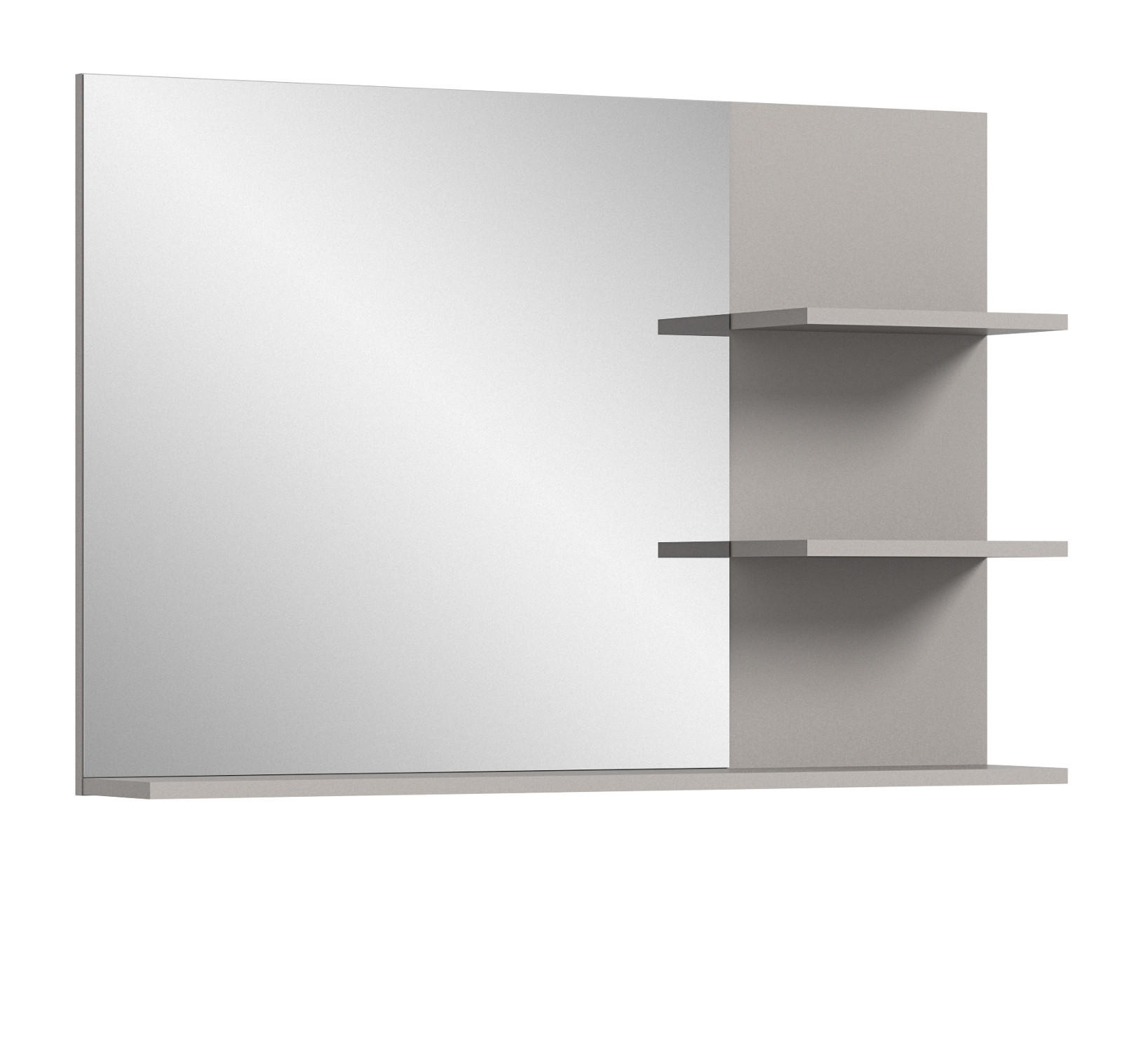 BADSPIEGEL grau 100 cm, Wandspiegel mit Ablage - Grau, Glas/Holzwerkstoff (100/69/16cm) - Inn.Furn