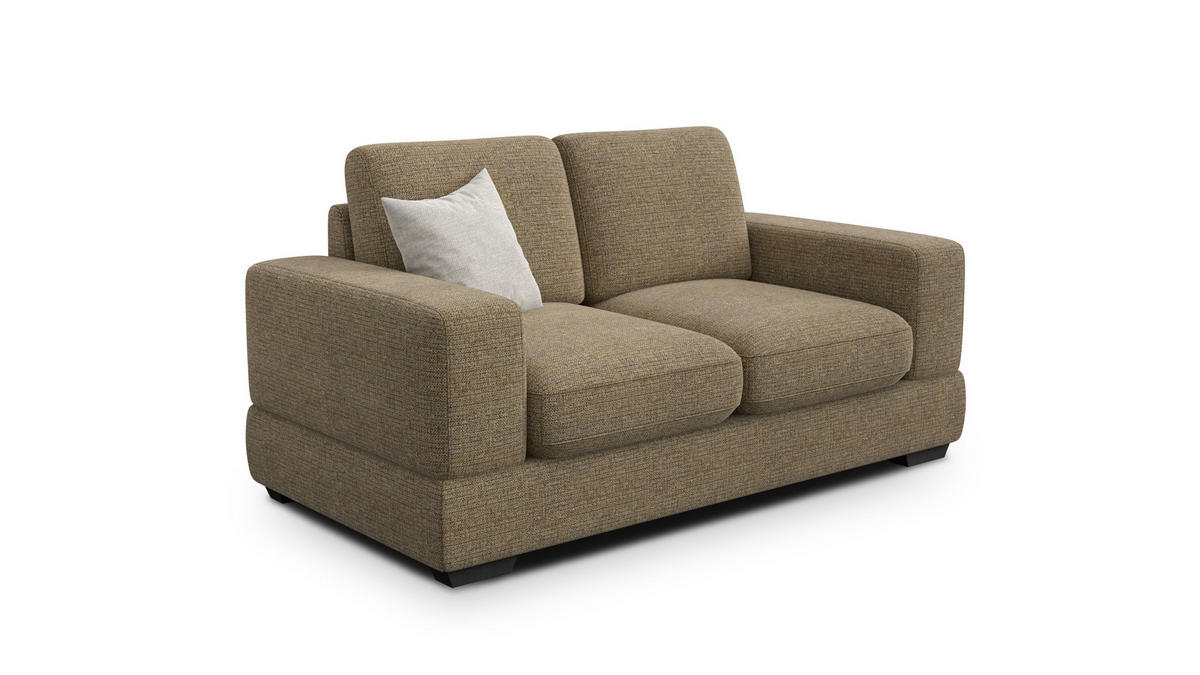 SOFA OTTO 2-Sitzer, taupe - Taupe/Schwarz, Holz/Textil (171/89/98cm) - Courtois Laville