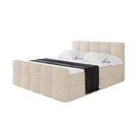 BOXBETT mit Matratze H3 - FAMA-Z - 120x200 cm Beige Poso - Ecru, Holzwerkstoff (120/200cm) - ALTDECOR