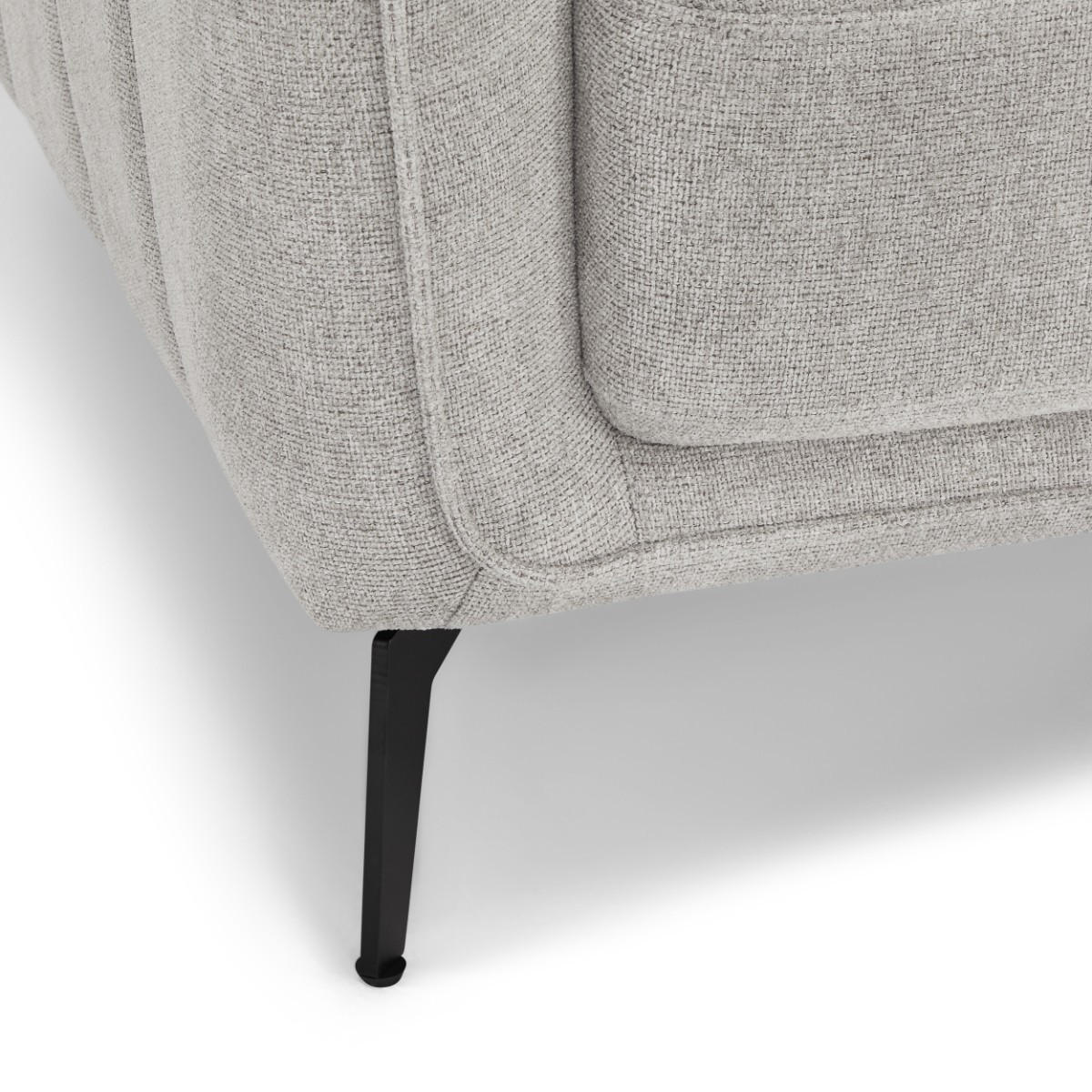 DREISITZER-SOFA Webstoff Grau - Schwarz/Grau, Textil/Metall (197/85/85cm) - Furnhouse