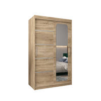 SCHWEBETÜRENSCHRANK 200/120/62 2-türig - Silberfarben/Sonoma Eiche, Holz/Kunststoff (120/200/62cm) - MÖBEL KRYSPOL