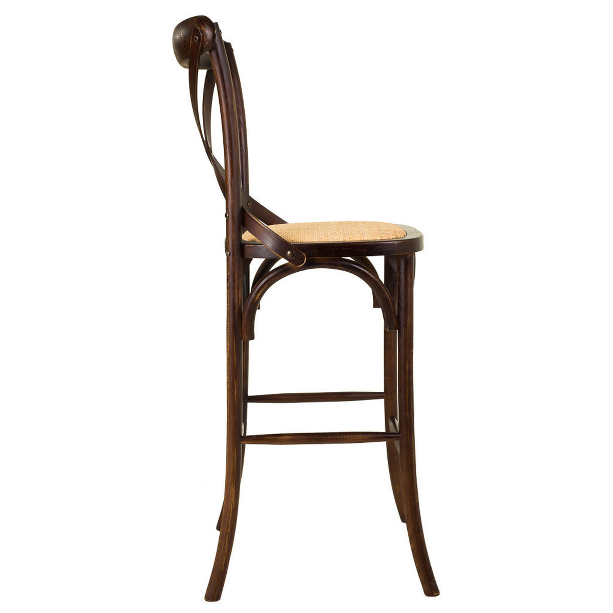 BARHOCKER aus Holz und Rattan, braun, 45x53x75cm - Braun, Holz (45/116/53cm) - Wanderlust