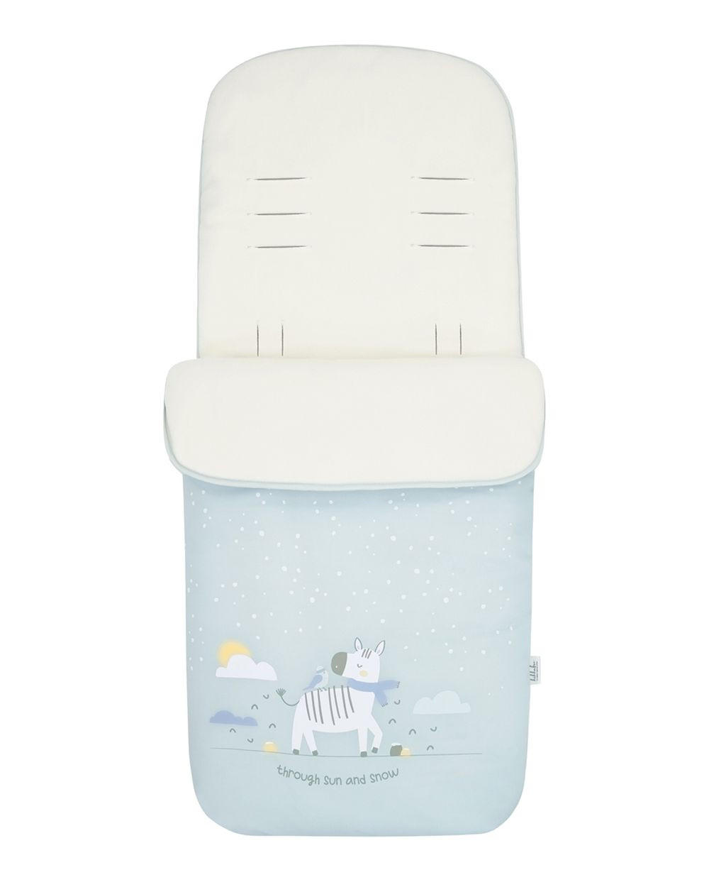 FUSSSACK Polar Friends hellblau Fleecefutter, wasserabweisend, für 5-Punkt-Gurt, Reißverschluss - Blau, Textil (48/10/85cm) - Kikka boo