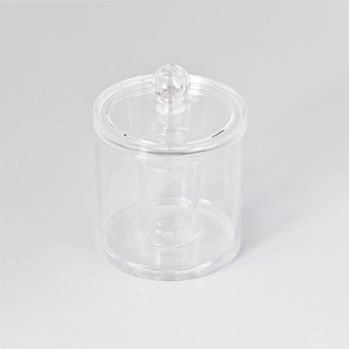 WATTESTÄBCHEN Behälter mit Deckel, rund - Transparent, Kunststoff (10/12.5/10cm) - bremermann