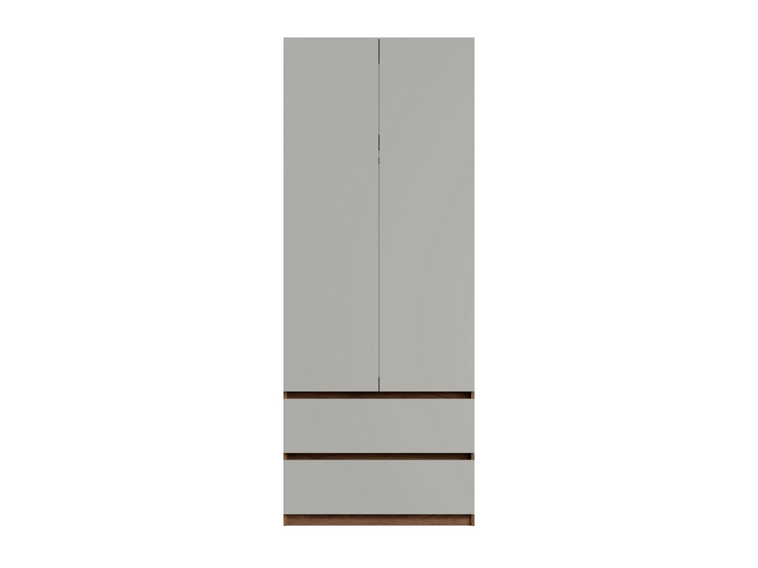 DREHTÜRENSCHRANK VELEN 90/230,5/51,4cm 2-türig Nussbaumfarben - Nussbaumfarben/Grau, Holzwerkstoff (90/230.5/51.4cm) - MASSENO