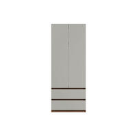 DREHTÜRENSCHRANK VELEN 90/230,5/51,4cm 2-türig Nussbaumfarben - Nussbaumfarben/Grau, Holzwerkstoff (90/230.5/51.4cm) - MASSENO