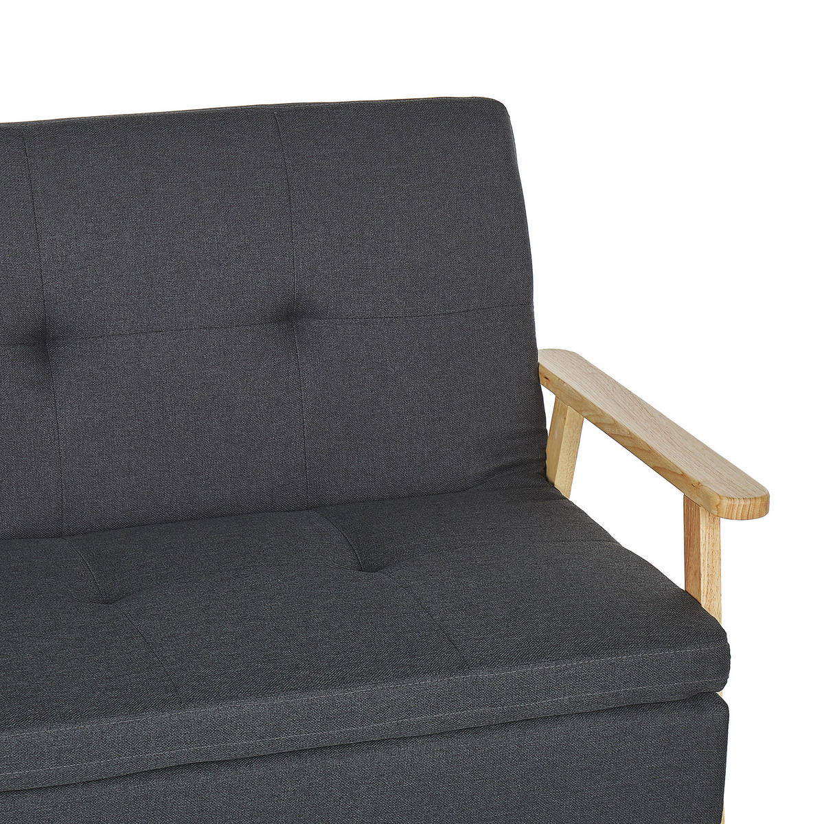 SCHLAFSOFA Polsterbezug Dunkelgrau Tjorn - Dunkelgrau, Textil (204/84/85cm) - Beliani
