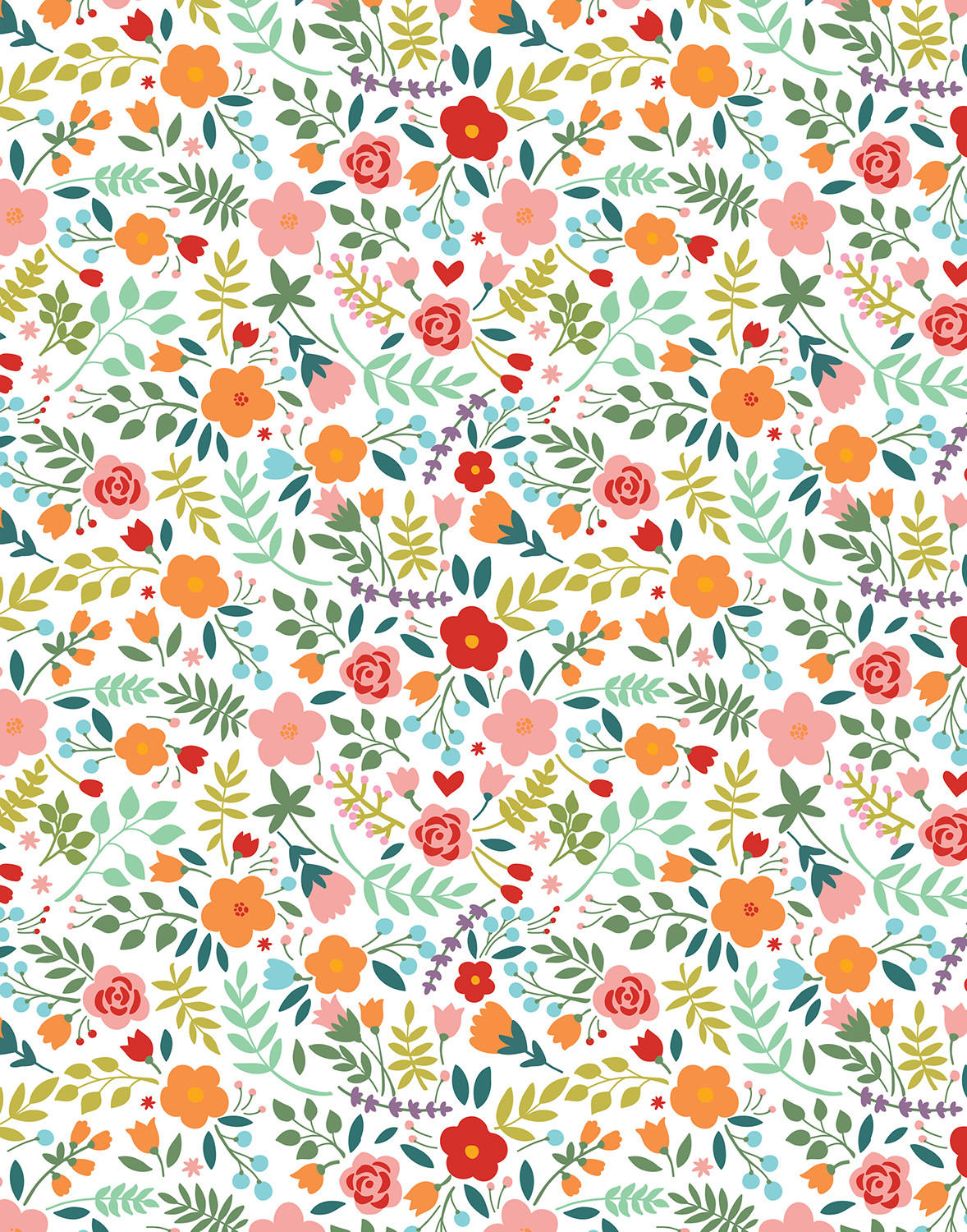 VERDUNKELUNGSROLLO 110x140 cm Gemalte Blumen - Grün, Textil (110/140cm) - TULUP