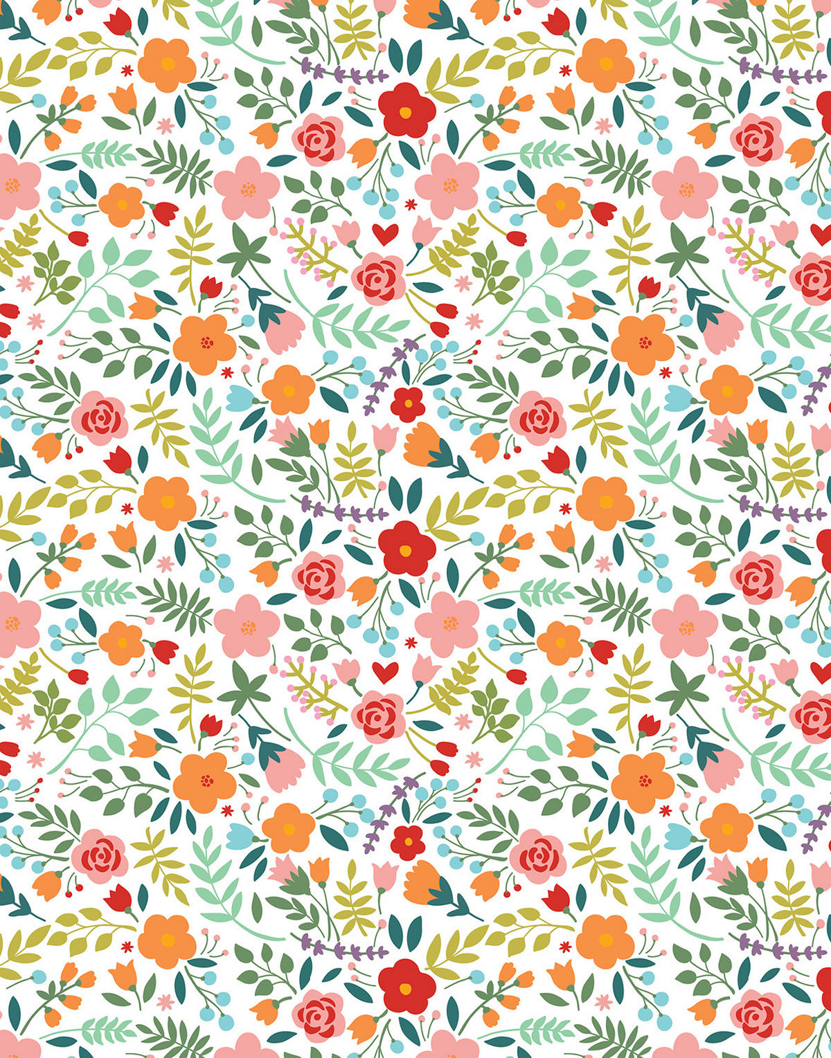 VERDUNKELUNGSROLLO 110x140 cm Gemalte Blumen - Grün, Textil (110/140cm) - TULUP