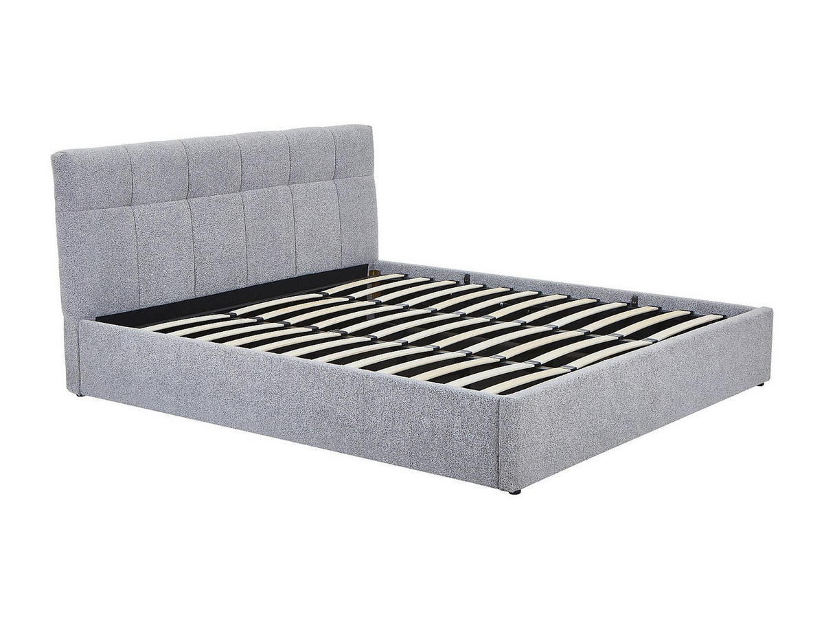 BETT mit Bettkasten - 2 Personen - stoff - grau Maziri - Grau, Textil (180/200cm) - Vente-Unique